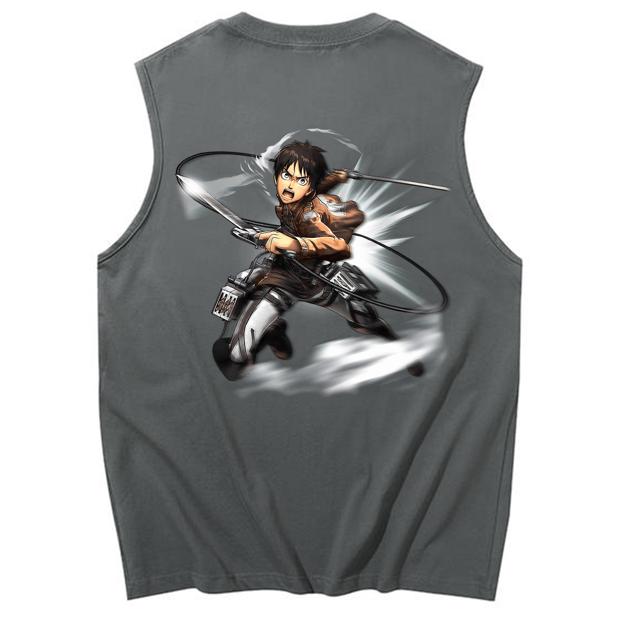 （画像用） 進撃の巨人 エレン･イェーガー Attack on Titan Eren Jäger コットン100％タンクトップ（背面プリント）